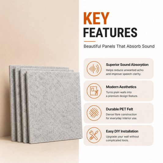 Felt PET Acoustic Panel | Office & Home Acoustics  | Pumice