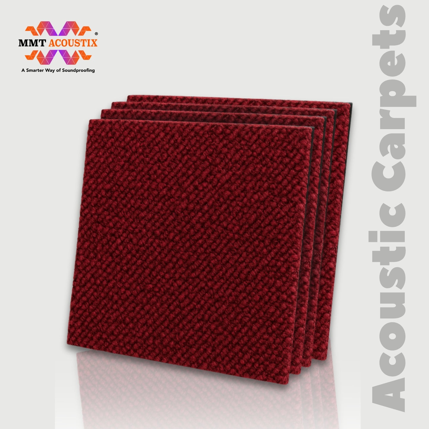 Acoustic Carpet Tiles | 50x50 cm | Red | 64 Sq Ft