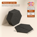 MMT Acoustix® HexaFelt Bevelled Acoustic Panels, Luxury Sound Absorbing Felt Wall Panels for Home, Office & Studios | VOC Free, 30×30 cm, NRC 0.90 | Pack of 7 | Ash