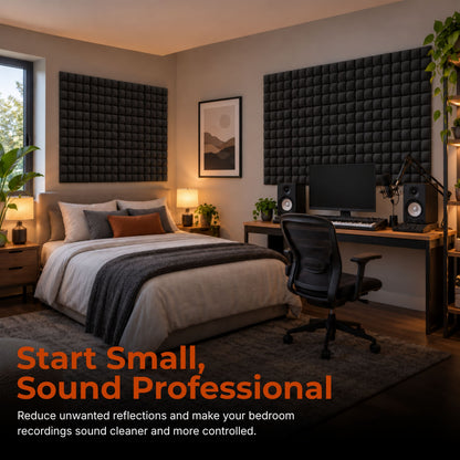 Galaxy Acoustic Foam 1x1 ft, Charcoal Black