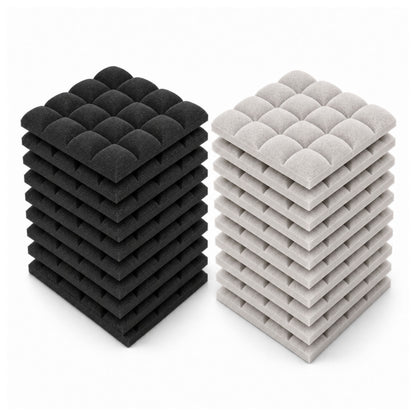 Galaxy Acoustic Foam 1x1 ft, Charcoal Black + Stone White