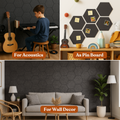 MMT Acoustix® HexaFelt Bevelled Acoustic Panels, Luxury Sound Absorbing Felt Wall Panels for Home, Office & Studios | VOC Free, 30×30 cm, NRC 0.90 | Pack of 7 | Ash
