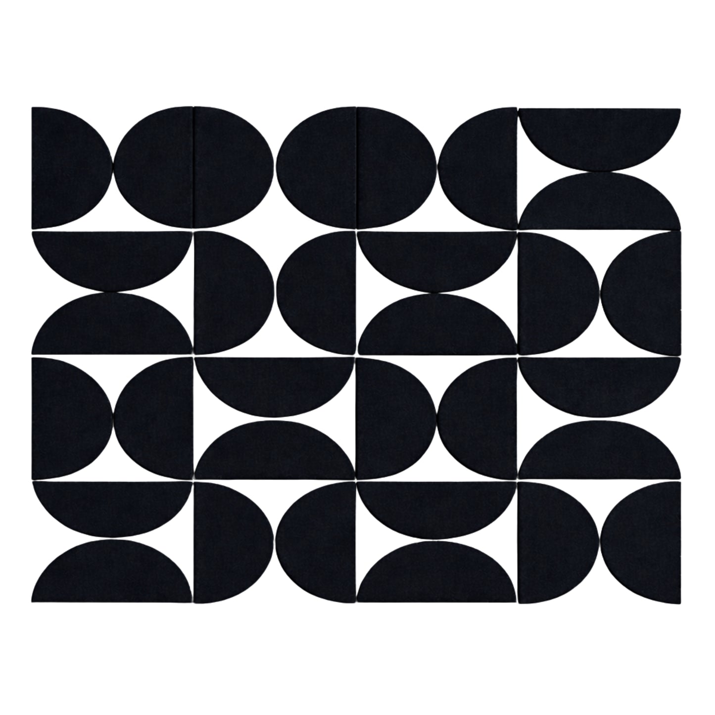 Semi-Circle Felt Acoustic Panels 48”x48” | Black | 32 Pcs