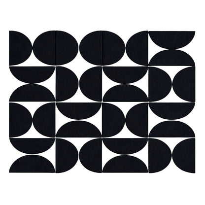 Semi-Circle Felt Acoustic Panels 48”x48” | Black | 32 Pcs