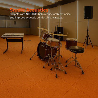Acoustic Carpet Tiles | 50x50 cm | Orange | 64 Sq Ft