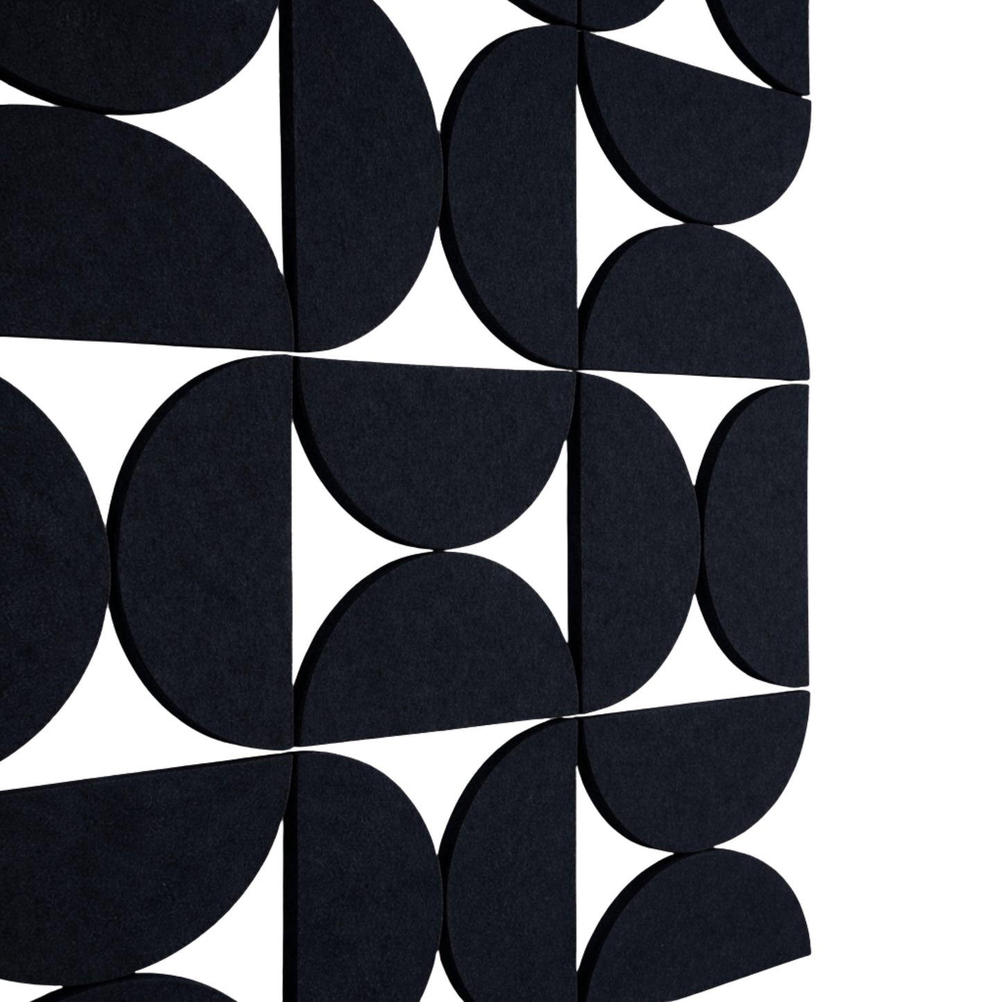 Semi-Circle Felt Acoustic Panels 48”x48” | Black | 32 Pcs