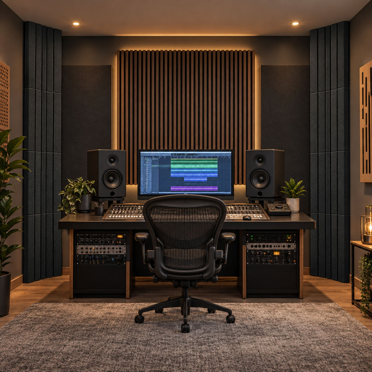Groove 250 - Acoustic Foam Corner Bass Trap, Charcoal