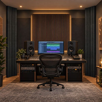 Groove 250 - Acoustic Foam Corner Bass Trap, Charcoal
