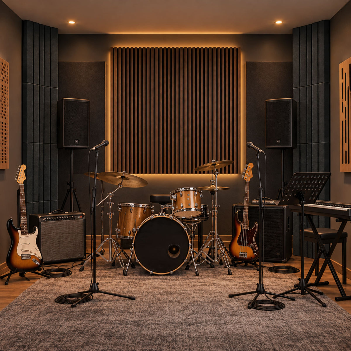 Groove 250 - Acoustic Foam Corner Bass Trap, Charcoal