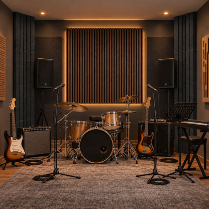 Groove 250 - Acoustic Foam Corner Bass Trap, Charcoal
