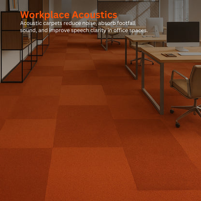 Acoustic Carpet Tiles | 50x50 cm | Orange | 64 Sq Ft