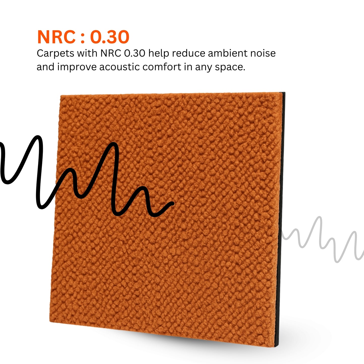 Acoustic Carpet Tiles | 50x50 cm | Orange | 64 Sq Ft