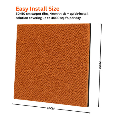 Acoustic Carpet Tiles | 50x50 cm | Orange | 64 Sq Ft