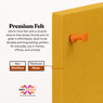 MMT Acoustix® FeltPin 6 Pcs Premium Felt Bulletin Boards for Office, Home & School | Felt Notice Board for Message, Notes, Calendar and Wall Decoration | 30x30cm, Mustard