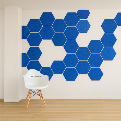 MMT Acoustix® HexaFelt Bevelled Acoustic Panels, Luxury Sound Absorbing Felt Wall Panels for Home, Office & Studios | VOC Free, 30×30 cm, NRC 0.90 | Pack of 8 |  Carolina