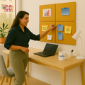 MMT Acoustix® FeltPin 6 Pcs Premium Felt Bulletin Boards for Office, Home & School | Felt Notice Board for Message, Notes, Calendar and Wall Decoration | 30x30cm, Mustard