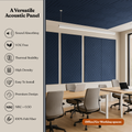 MMT Acoustix® Mirage Felt Acoustic Panels | Luxury Wall Acoustics with Premium Touch & Smooth CNC Grooves | 4x2 ft, 9mm Thick, NRC 0.50 | Soundproofing & Echo Control for Office, Living Room & Studio | Prisma, Night Blue
