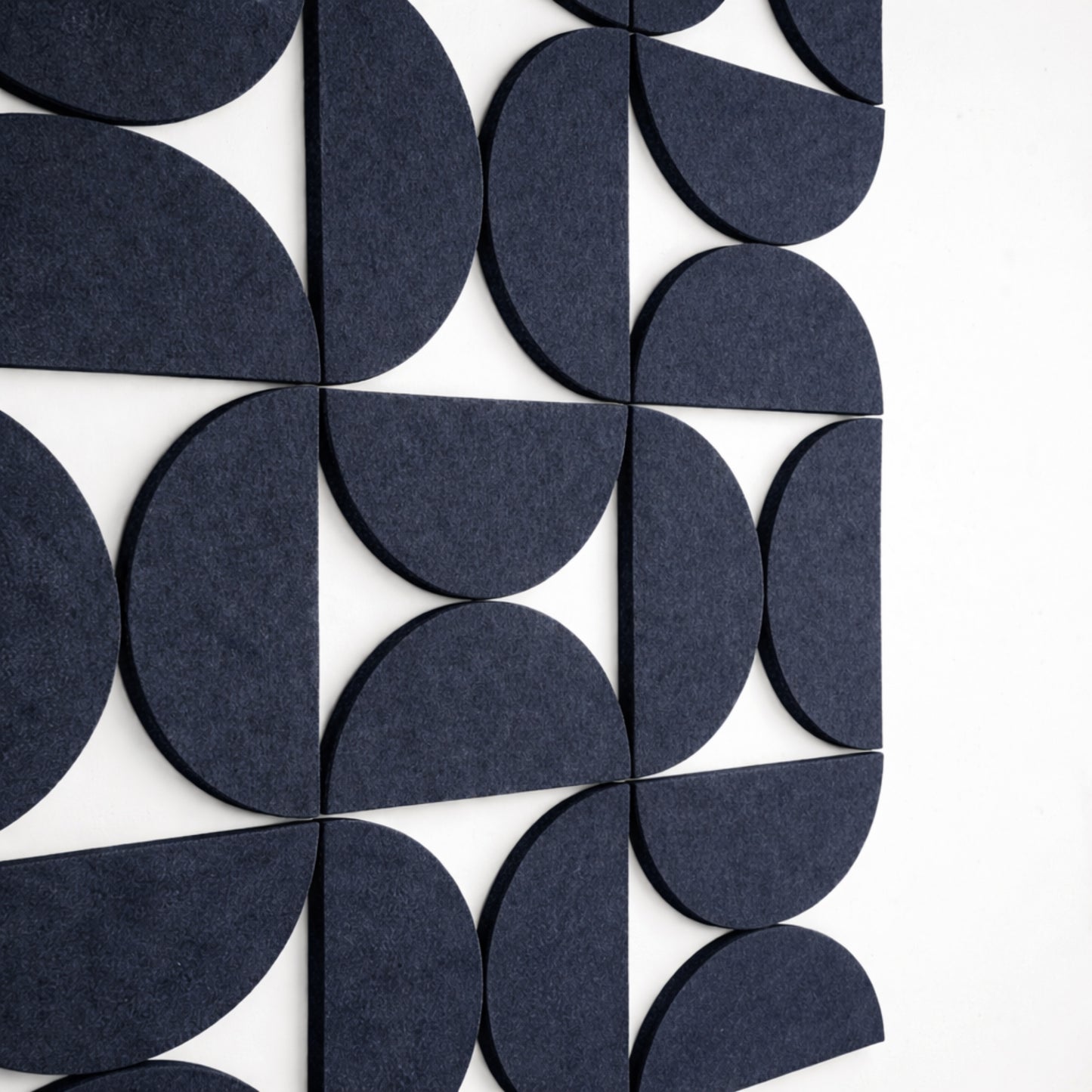 Semi-Circle Felt Acoustic Panels 48”x48” | Ash | 32 Pcs