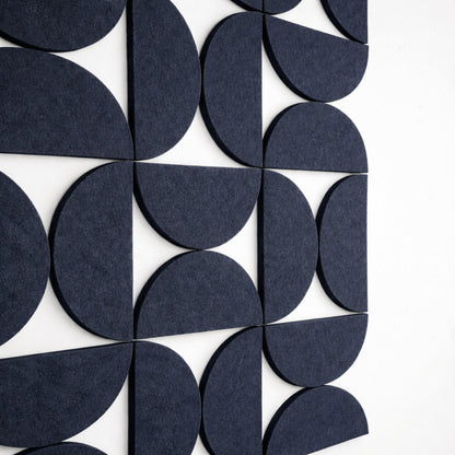 Semi-Circle Felt Acoustic Panels 48”x48” | Ash | 32 Pcs