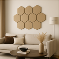 MMT Acoustix® HexaFelt Bevelled Acoustic Panels, Luxury Sound Absorbing Felt Wall Panels for Home, Office & Studios | VOC Free, 30×30 cm, NRC 0.90 | Pack of 8 |  Sand