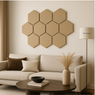 MMT Acoustix® HexaFelt Bevelled Acoustic Panels, Luxury Sound Absorbing Felt Wall Panels for Home, Office & Studios | VOC Free, 30×30 cm, NRC 0.90 | Pack of 8 |Sand