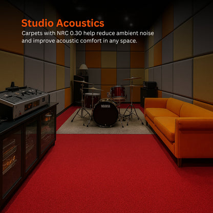 Acoustic Carpet Tiles | 50x50 cm | Red | 64 Sq Ft