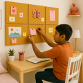 MMT Acoustix® FeltPin 6 Pcs Premium Felt Bulletin Boards for Office, Home & School | Felt Notice Board for Message, Notes, Calendar and Wall Decoration | 30x30cm, Mustard