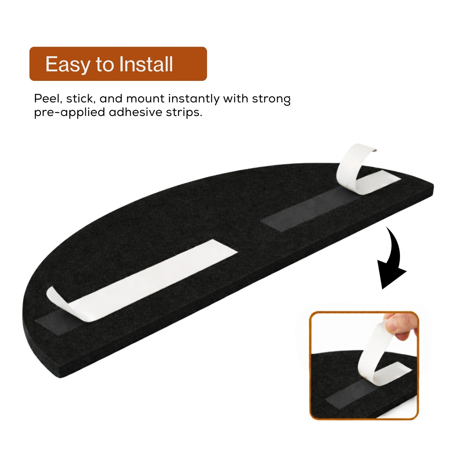 Semi-Circle Felt Acoustic Panels 48”x48” | Black | 32 Pcs