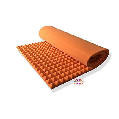 Pyramid Acoustic Foam 2”, 6x3 Ft, MMT Orange