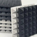 Pyramid Acoustic Foam Panel 2" | 1 X 1 Feet | Stone White & Pro Charcoal