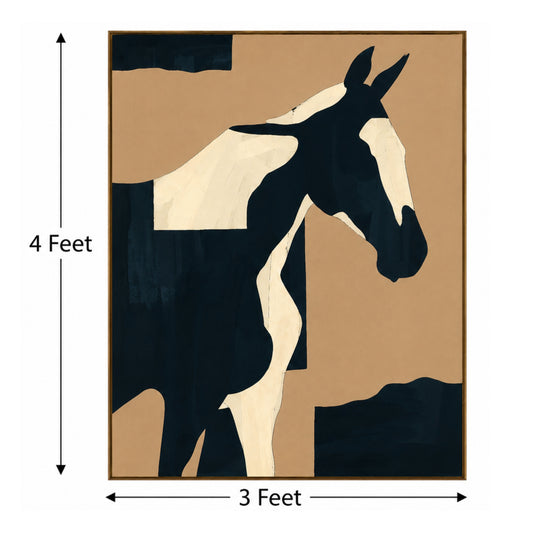 Midnight Stallion – Designer Canvas Felt Acoustic Wall Panel (4 X 3)