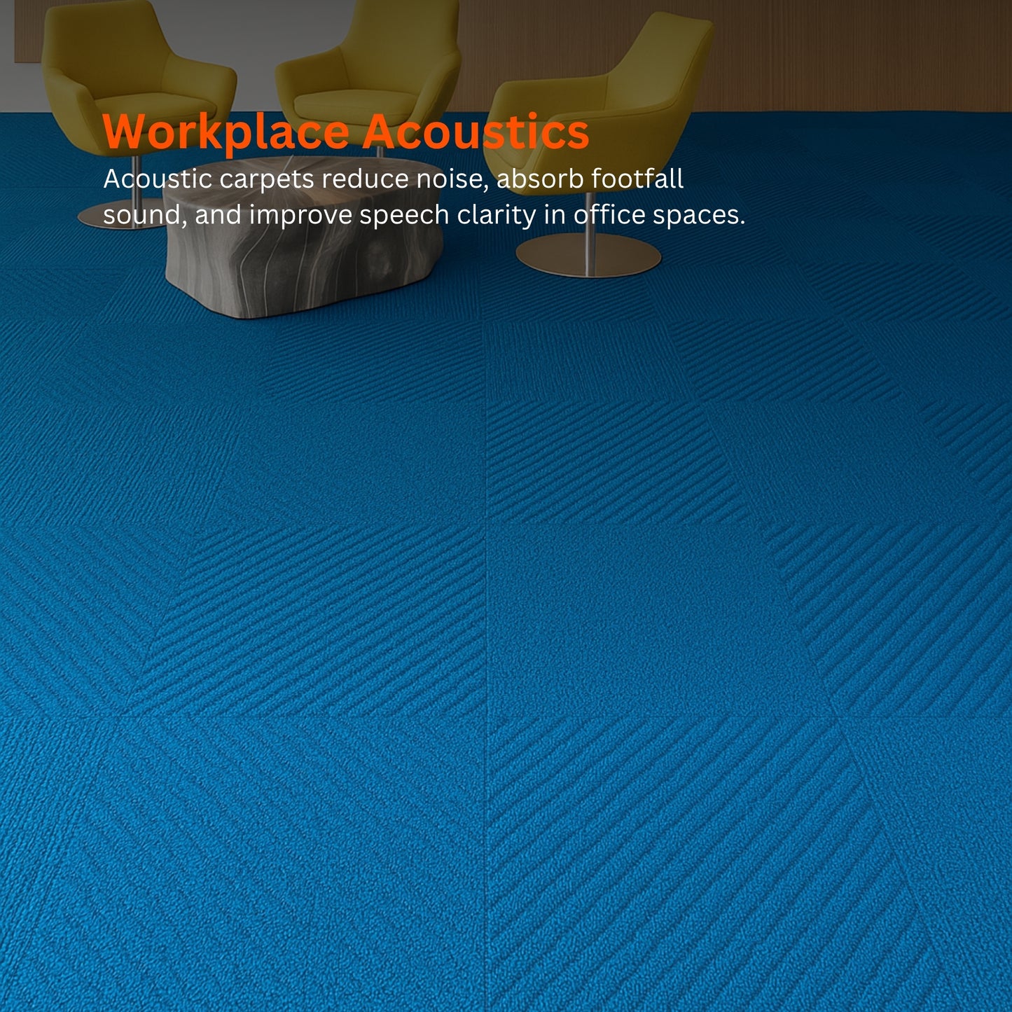 Acoustic Carpet Tiles | 50x50 cm | Blue | 64 Sq Ft