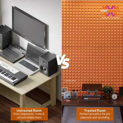 Pyramid Acoustic Foam Panel 2" | 1 x 1 Feet | MMT Orange