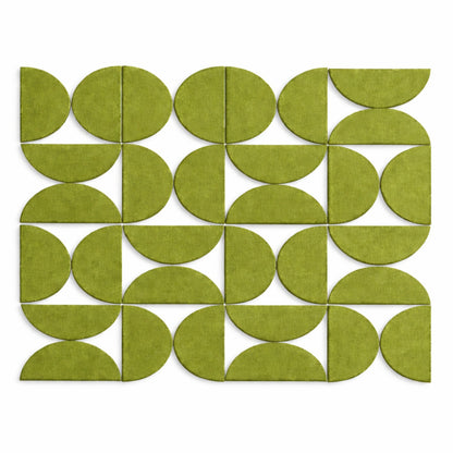 Semi-Circle Felt Acoustic Panels 48”x48” | Olive | 32 Pcs