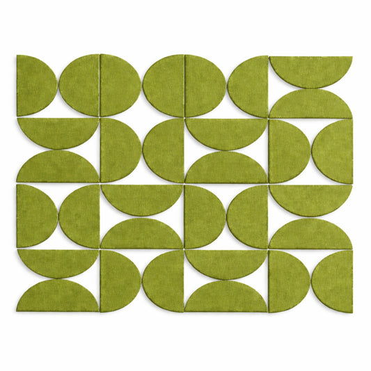Semi-Circle Felt Acoustic Panels 48”x48” | Olive | 32 Pcs