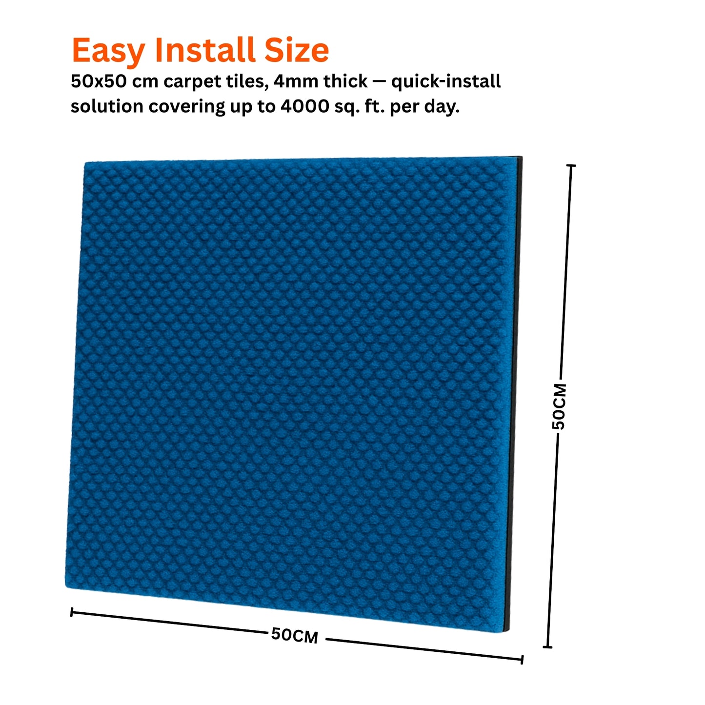 Acoustic Carpet Tiles | 50x50 cm | Blue | 64 Sq Ft