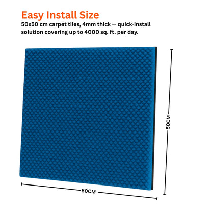 Acoustic Carpet Tiles | 50x50 cm | Blue | 64 Sq Ft