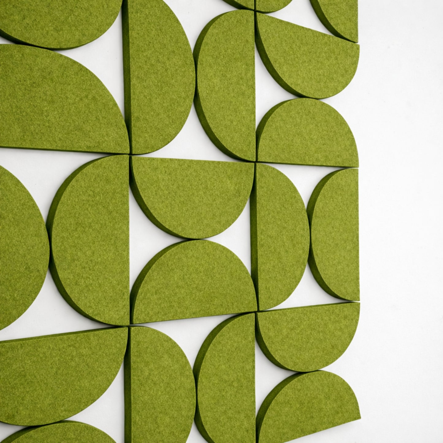 Semi-Circle Felt Acoustic Panels 48”x48” | Olive | 32 Pcs