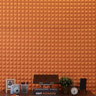 Pyramid Acoustic Foam Panel 2" | 1 x 1 Feet | MMT Orange