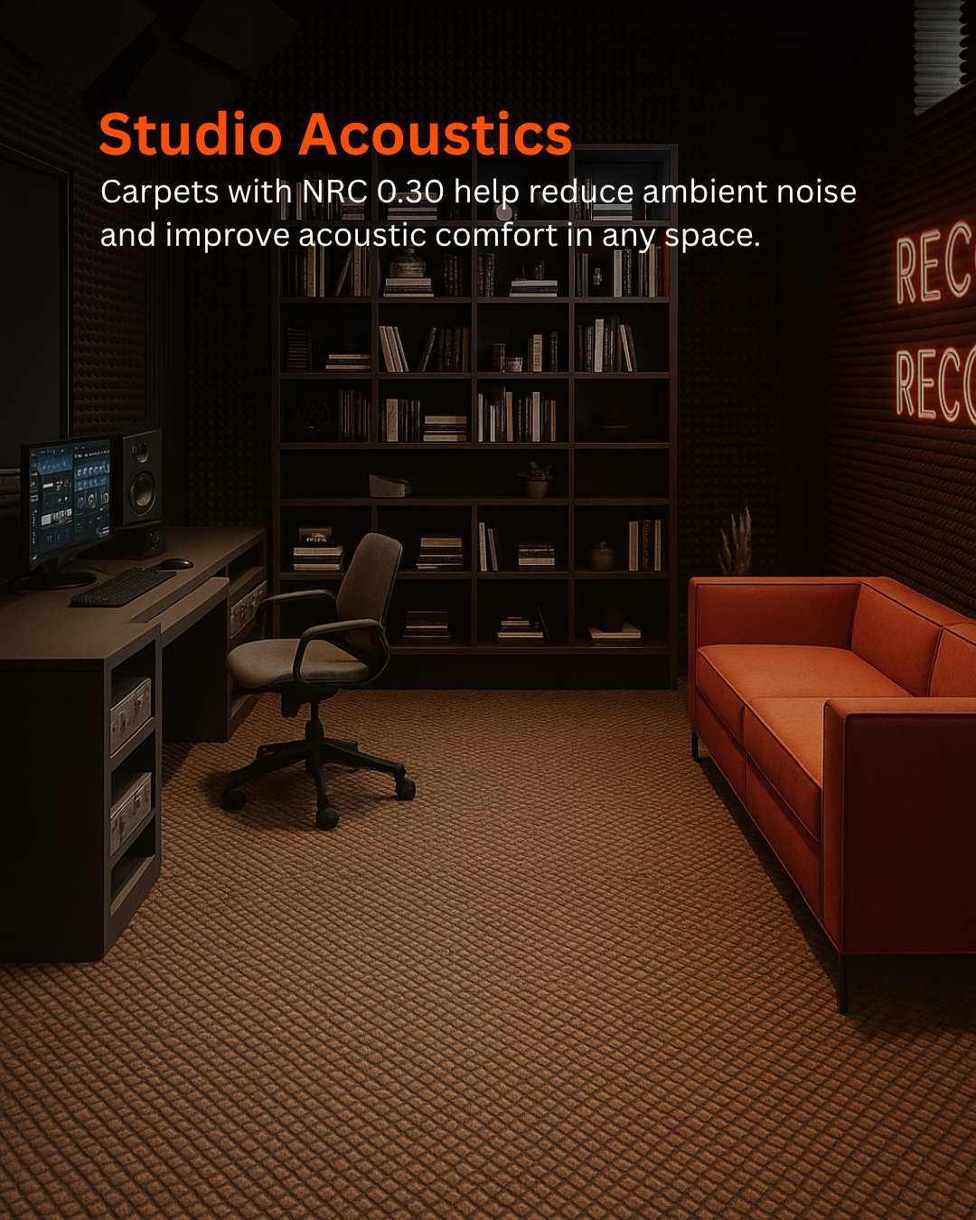 Acoustic Carpet Tiles - Brown