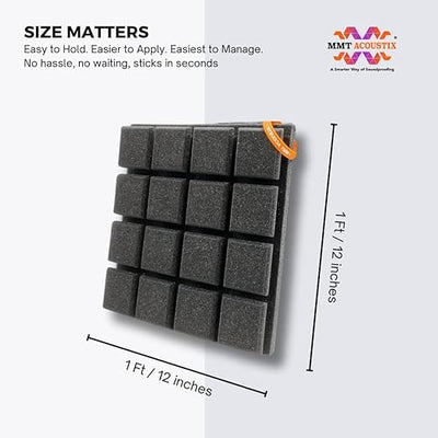 Turbo Acoustic Foam Panel 2" | 1 x 1 Feet | Pro Charcoal