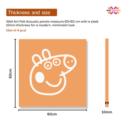 Canvas Printed Felt | Peppa Pig PP3