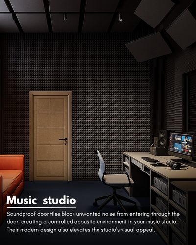 Door Soundproof Tiles | Sand Brown