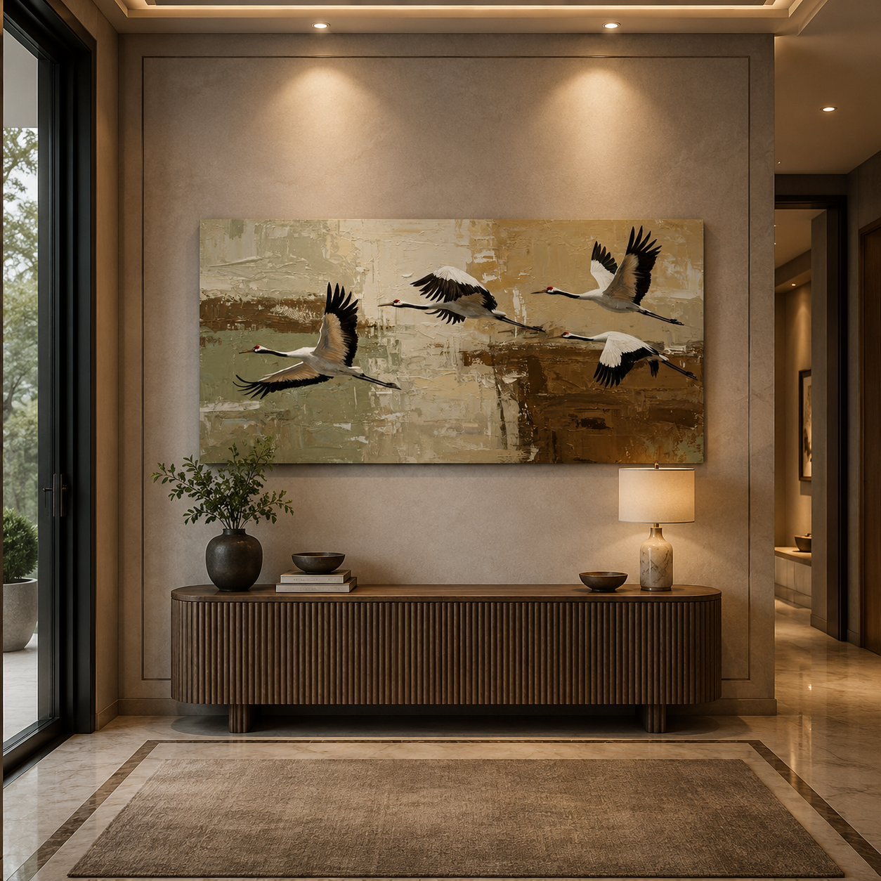 Flight of Serenity – Luxury Canvas Felt Acoustic Panel (4 X 2)