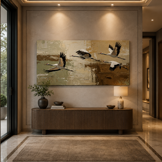 Flight of Serenity – Luxury Canvas Felt Acoustic Panel (4 X 2)