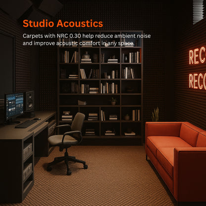 Acoustic Carpet Tiles | 50x50 cm | Brown | 64 Sq Ft