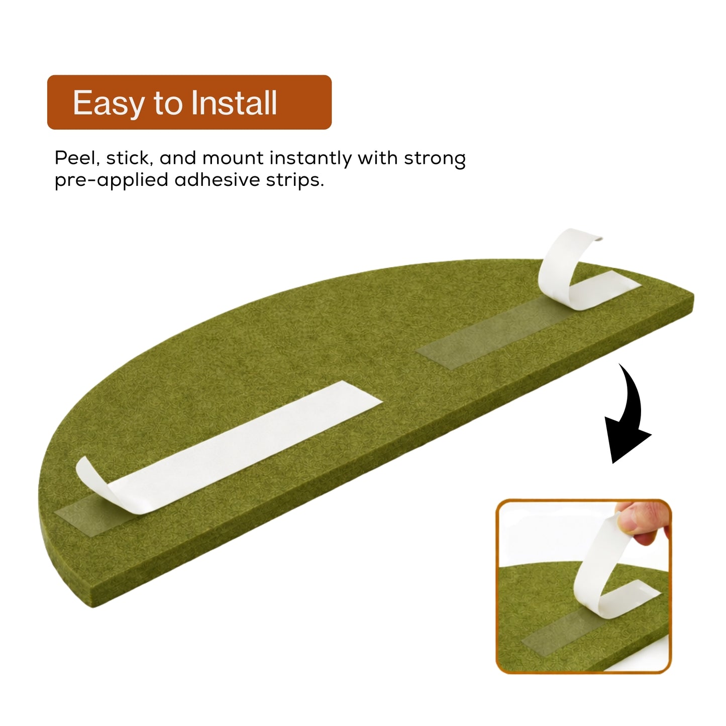 Semi-Circle Felt Acoustic Panels 48”x48” | Olive | 32 Pcs