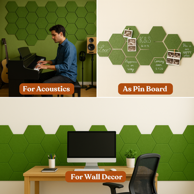 HexaFelt Bevelled Acoustic Panels | Olive