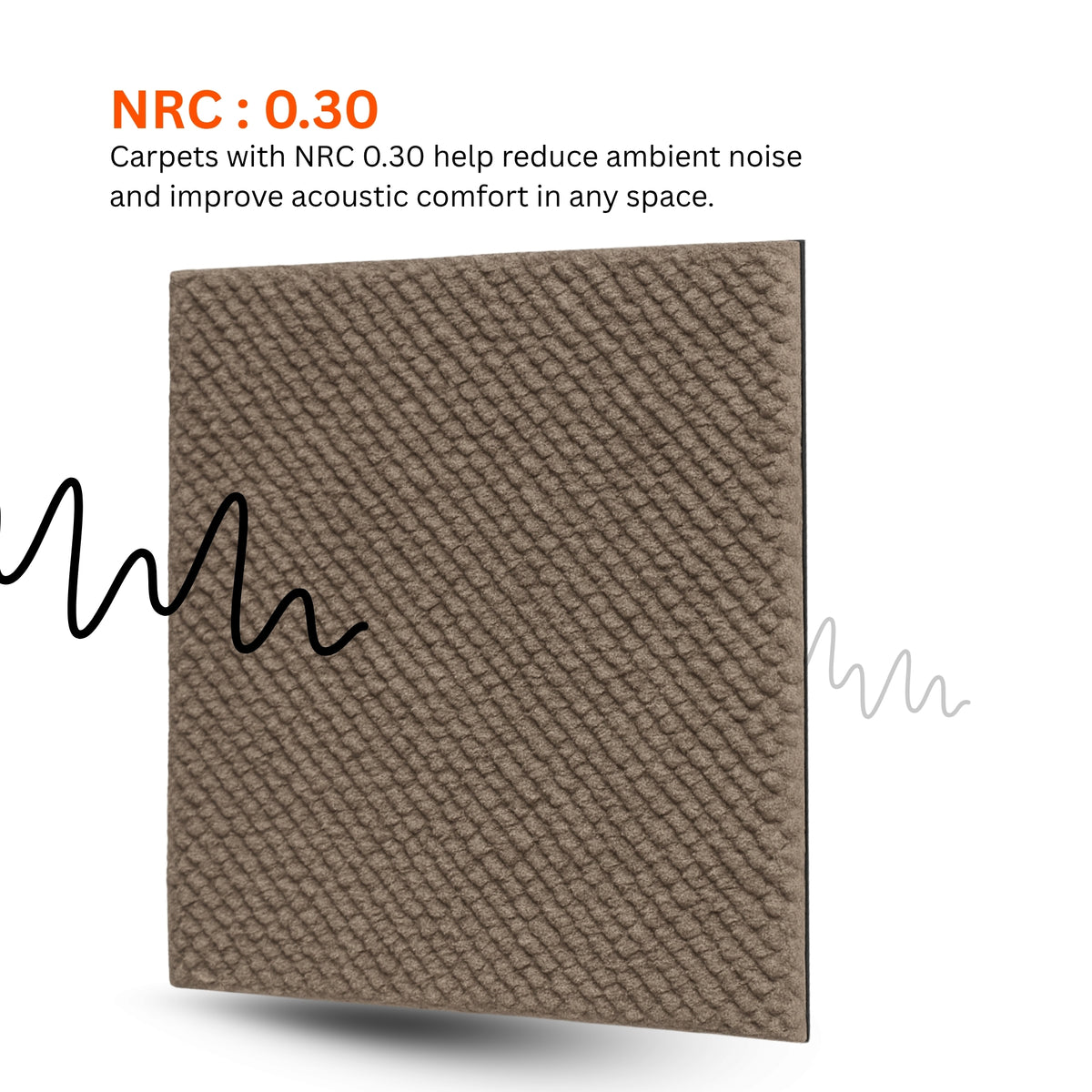Acoustic Carpet Tiles | 50x50 cm | Brown | 64 Sq Ft