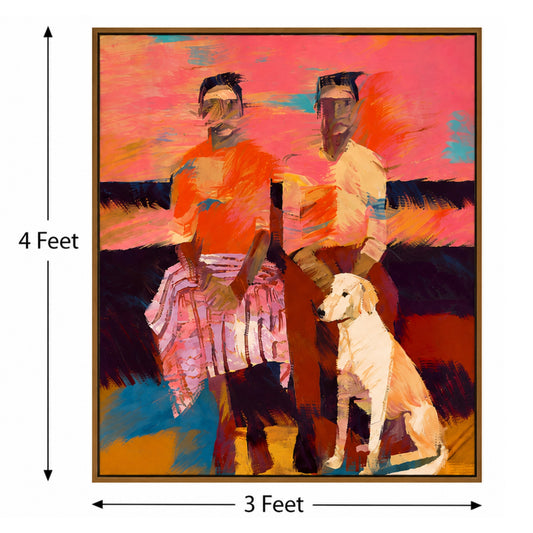 Sunset Companions – Luxury Canvas Felt Acoustic Panel (4 X 3)